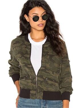 Sanctuary Olive Camo Bomber Jacket